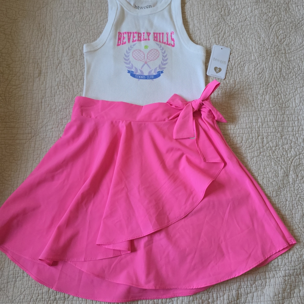 btween White and Pink Beverly Hills Tennis Set